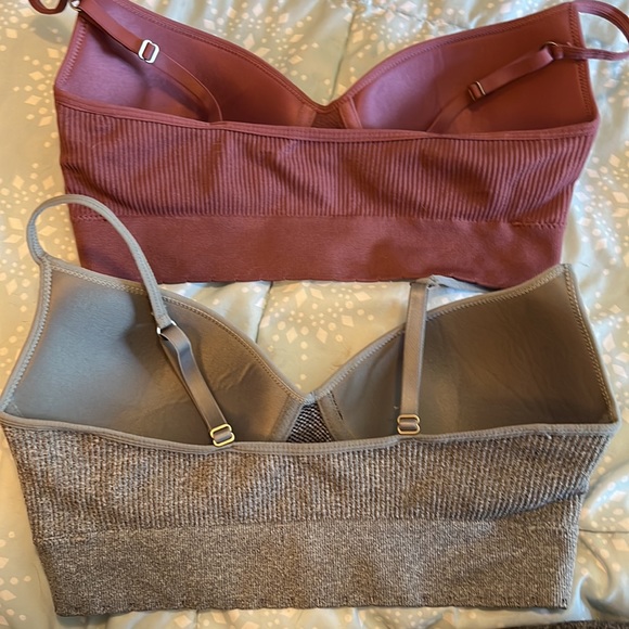 2 Lucky Brand bralette in grey and light maroon. Size large - Picture 3 of 3